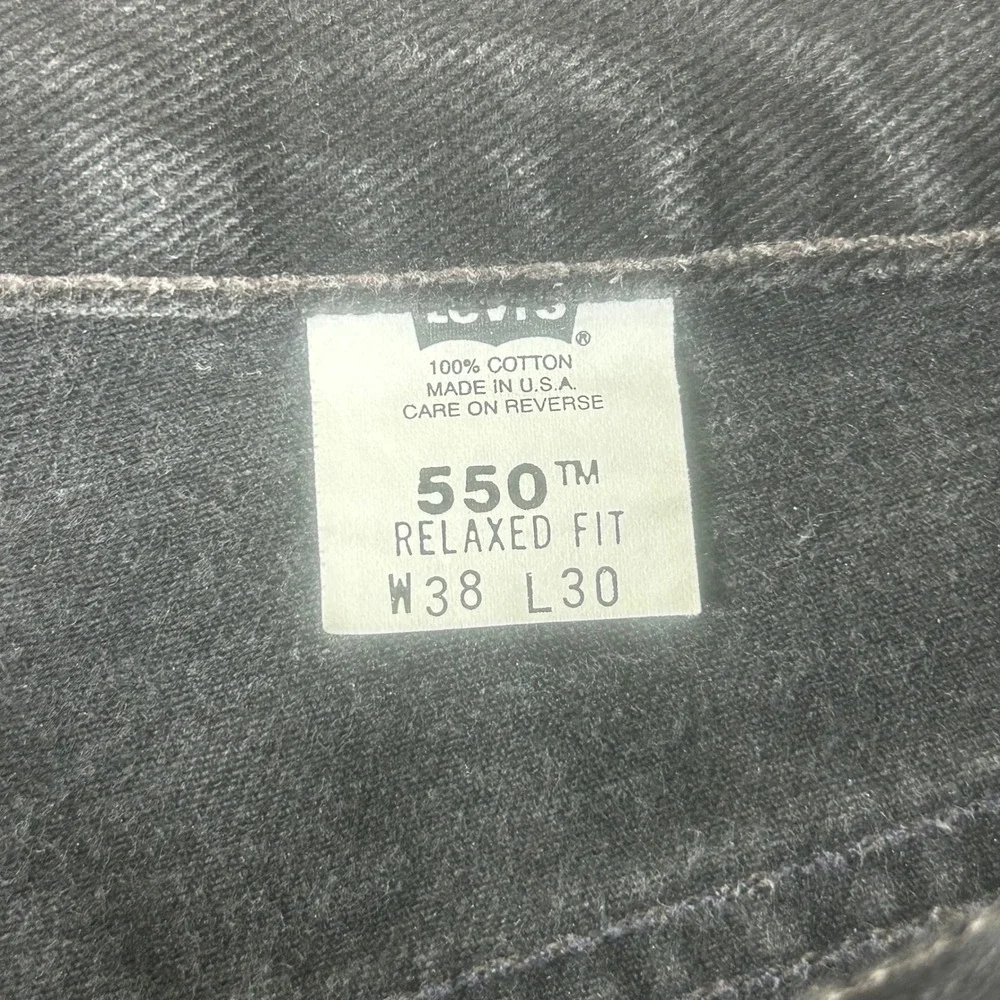 Vintage Levis 550 Mens Black Relaxed Fit Tapered Leg Jeans Made in‎ USA W38 L30
